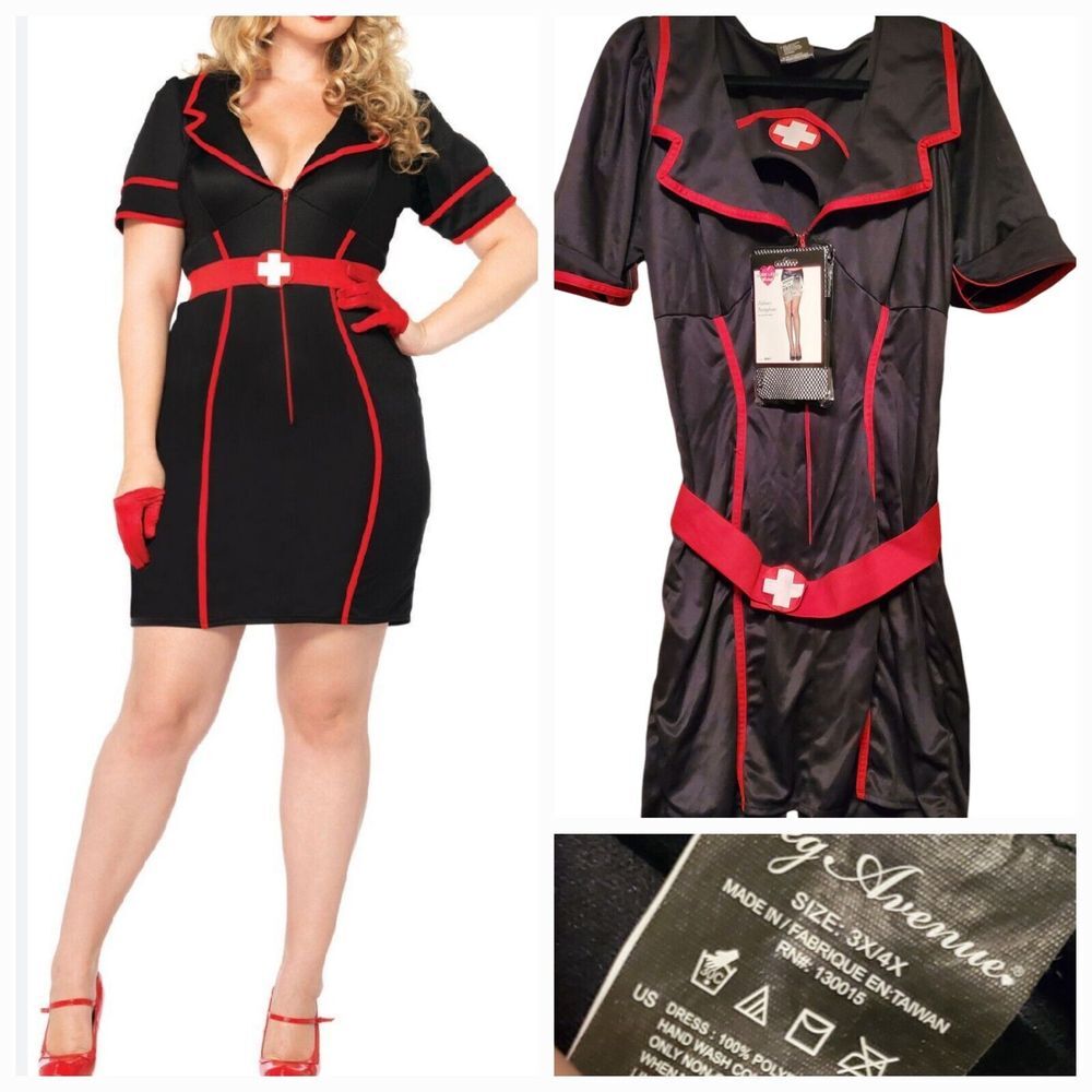 Leg Avenue Naughty Sexy Nurse Halloween Costume Size 1x‎ Cos Play Party Event